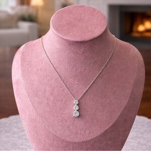 NWT Silver CZ Drop Necklace